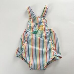 Vintage Carters lil farmer corn striped romper 24m